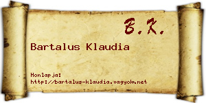 Bartalus Klaudia névjegykártya